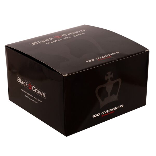 caja 100 overgrips black crown lisos blancos CAJA 100 OVERGRIPS BLACK CROWN LISOS BLANCOS