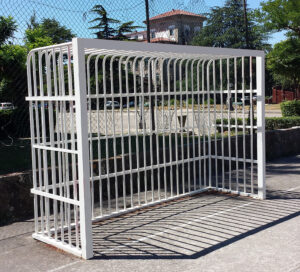 JGO PORTERÍAS F.SALA/BALONMANO ANTIVANDALICAS METÁLICAS  80X80MM