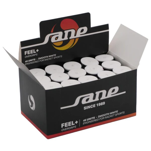 caja de 45 overgrips sane feel lisos blancos CAJA DE 45 OVERGRIPS SANE FEEL LISOS BLANCOS