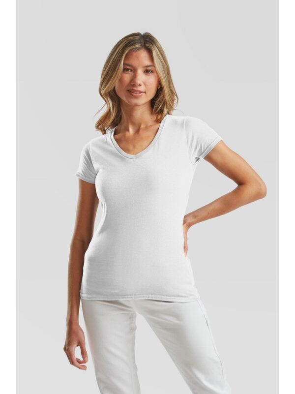 camiseta fruit of the loom ladies iconic 150 v-neck t blanco 4 CAMISETA FRUIT OF THE LOOM LADIES ICONIC 150 V-NECK T
