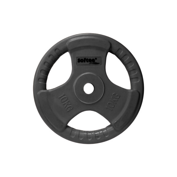 disco caucho con agarre 10 kg negro DISCO CAUCHO CON AGARRE