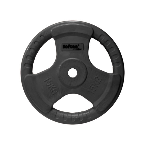disco caucho con agarre 15 kg negro DISCO CAUCHO CON AGARRE