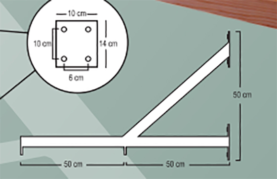 HERRAJE PARA ESCALERA HORIZONTAL -2 UDS-
