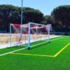JUEGO PORTERÍAS ALUMINIO FÚTBOL 7  120X100 MM ABATIBLES CON ARQUILLOS GALVANIZADOS EN CALIENTE