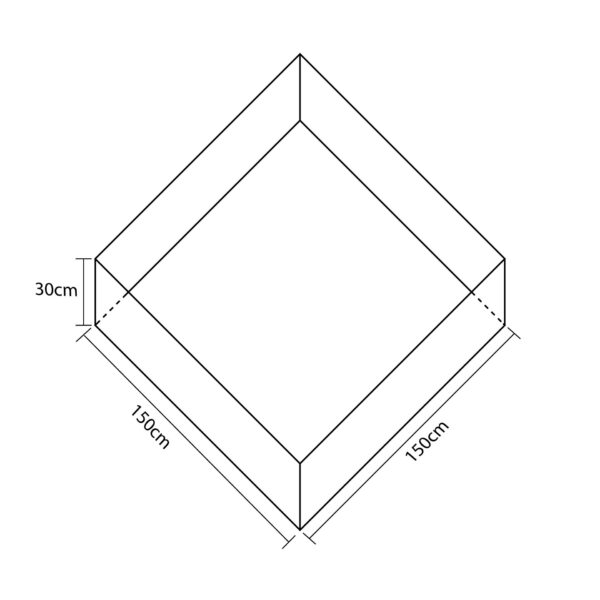 SUELO DE LONA PVC PARA PISCINA CUADRADA DE 150X150CM
