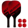 SET DE 2 PALAS PICKLEBALL MADERA CON 4 PELOTAS