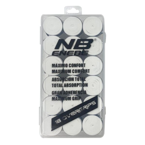 pack de 18 overgrips lisos enebe blanco PACK DE 18 OVERGRIPS LISOS ENEBE