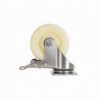 RUEDA DE NYLON Y ACERO INOX GIRATORIA CON FRENO