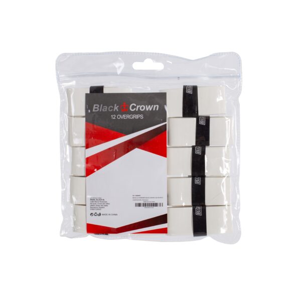 BOLSA 12 OVERGRIPS BLACK CROWN LISO BLANCO