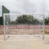 JUEGO PORTERÍAS GALVANIZADAS FÚTBOL SALA/BALONMANO METÁLICAS TRASLADABLES 80X80MM CON BASE 80X40MM