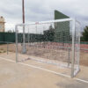 JUEGO PORTERÍAS GALVANIZADAS FÚTBOL SALA/BALONMANO METÁLICAS TRASLADABLES 80X80MM CON BASE 80X40MM
